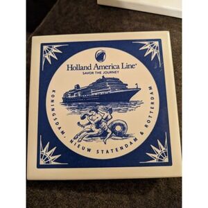 Holland America Line Ceramic Coaster Nieuw Amsterdam Rotterdam Cruise‎ Ship